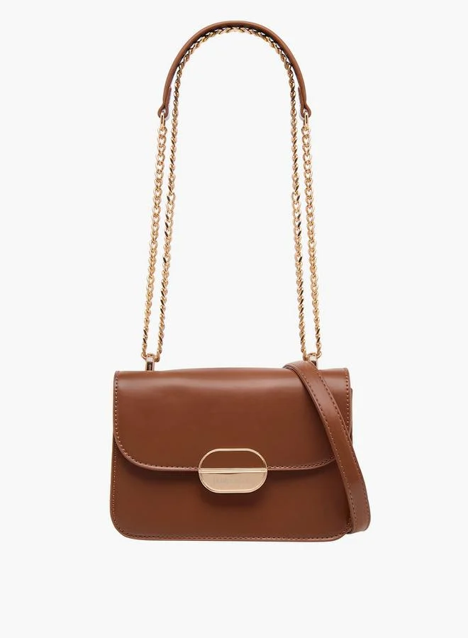 Flora Bella By Shoexpress Solid Crossbody Bag with Detachable Strap