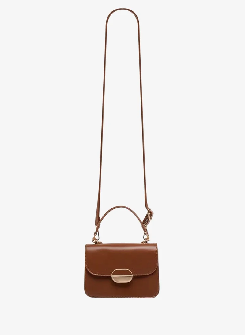 Flora Bella By Shoexpress Solid Crossbody Bag with Detachable Strap