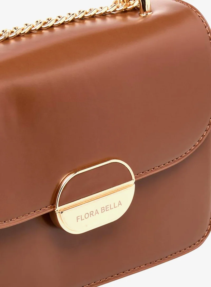 Flora Bella By Shoexpress BROWN Solid Crossbody Bag with Detachable Strap for Women | Best Price UAE