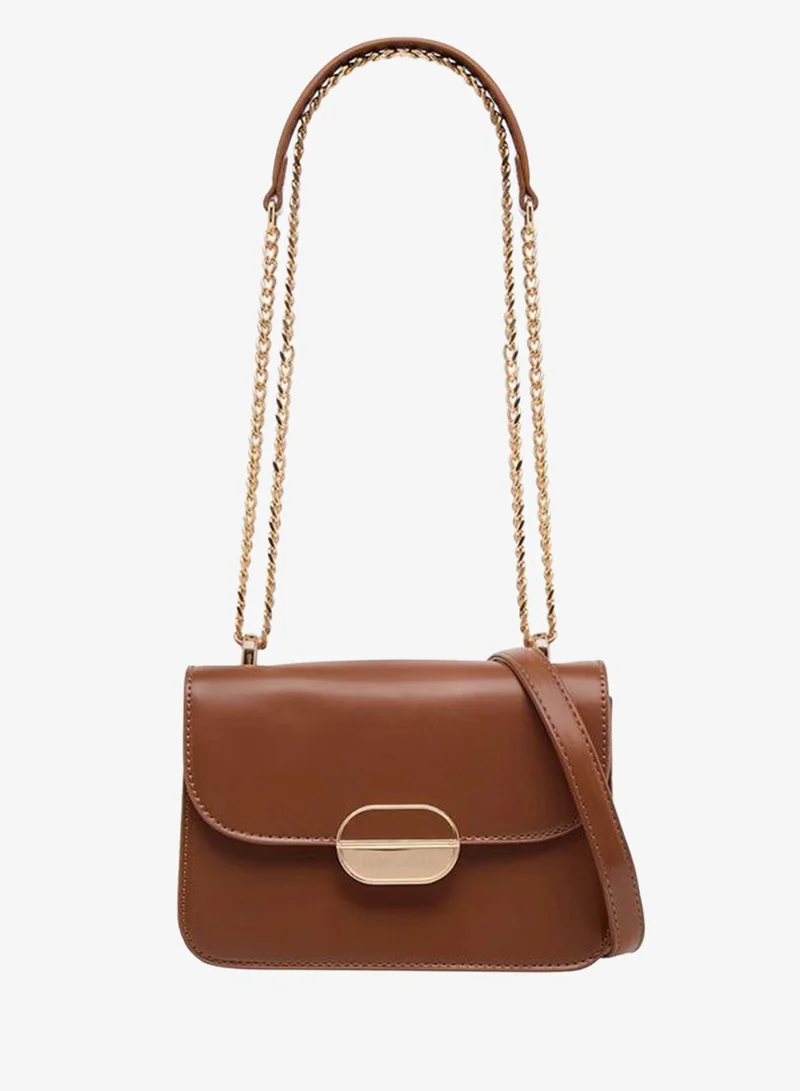 Flora Bella By Shoexpress Solid Crossbody Bag with Detachable Strap
