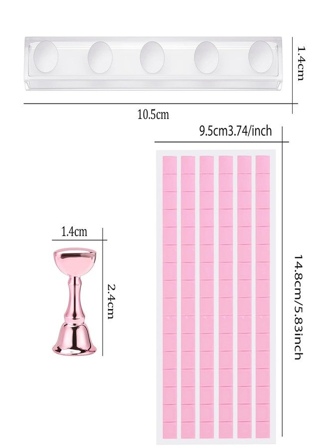 Etercycle Nail Stand Press On Nail Stand Nail Holder for Painting Nails Magnetic Nail Tips Practice Stands with 80Pcs Reusable Putty (Pink) - Image 4