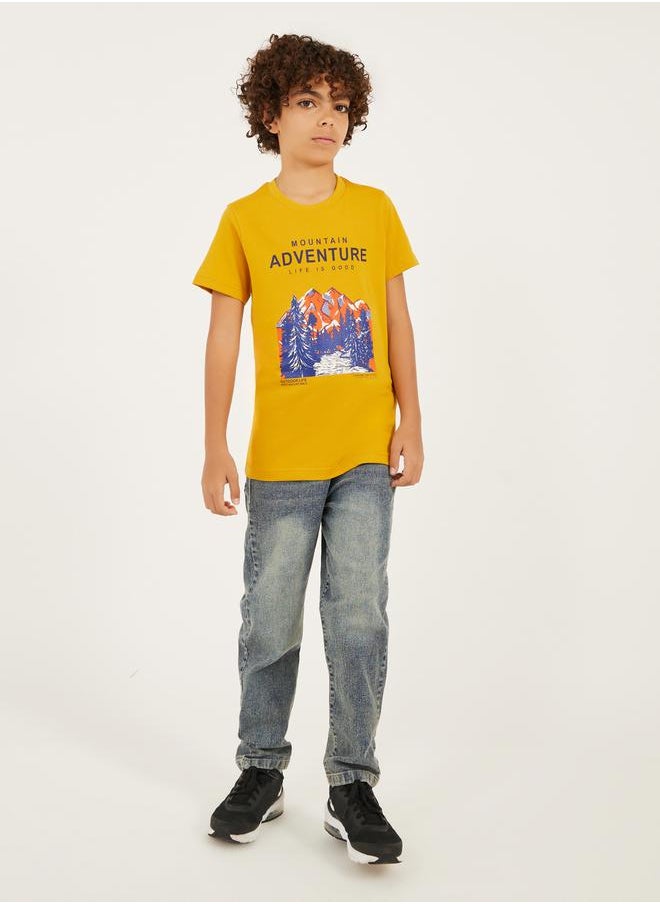 Styli - Graphic Print Round Neck T-Shirt - Image 1