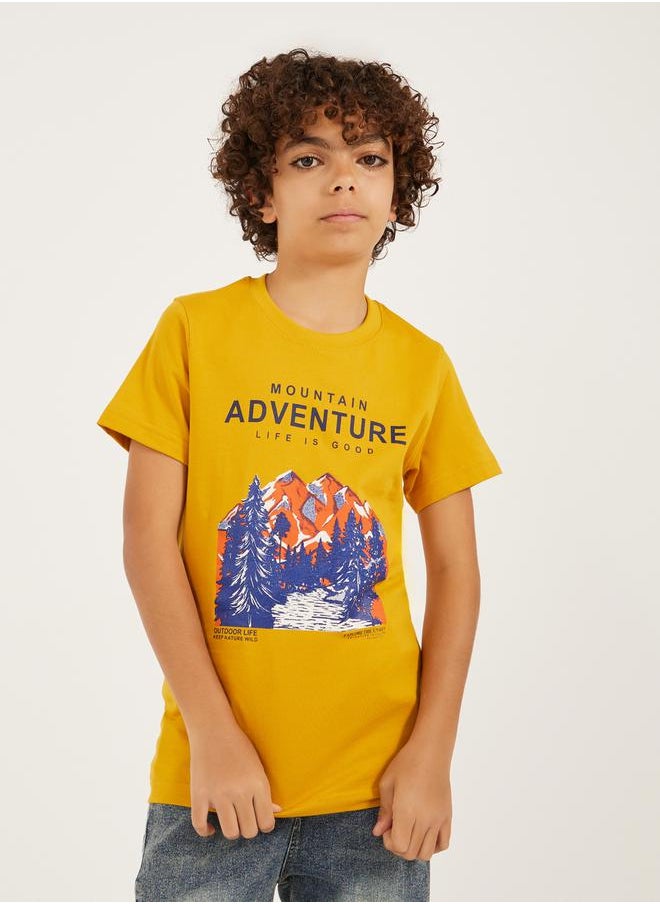 Styli - Graphic Print Round Neck T-Shirt - Image 1