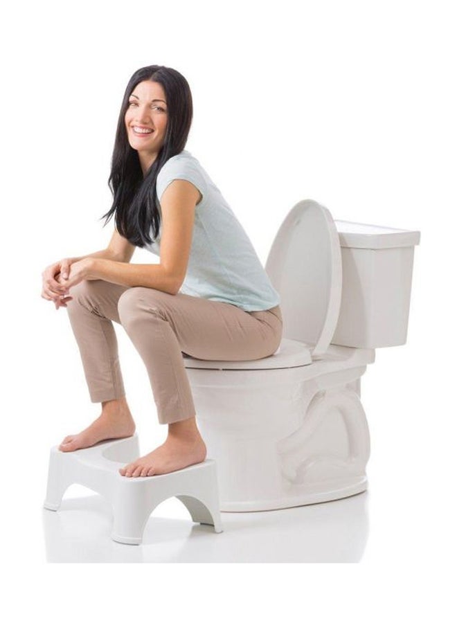 ELTRAZONE Ergonomic Squatting Toilet Foot Stool – White Anti-Slip Bathroom Stool for Better Posture, Easier Bowel Movement, and Improved Digestive Health – Durable, Compact, Easy to Clean, Non-Slip Design for Kids & Adults – Fits All Standard Toilets  - Image 3