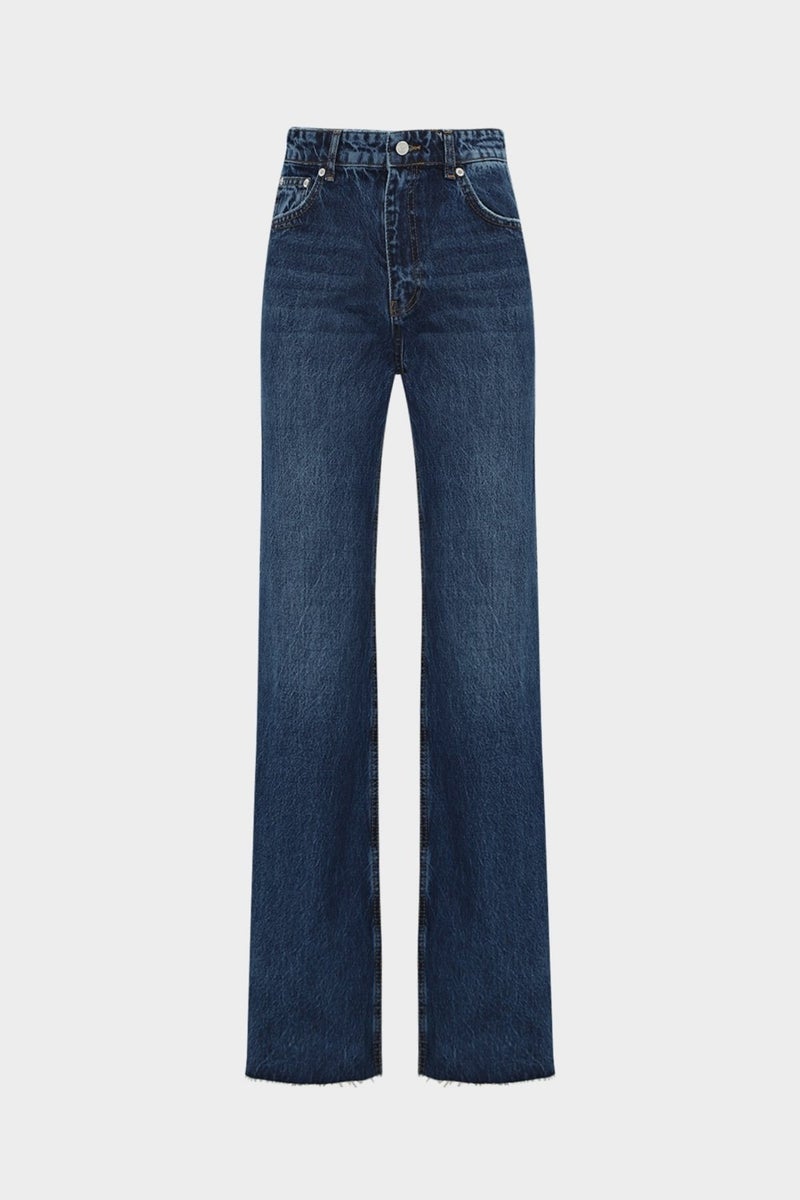 Açelya Okcu AÇELYAOKCU High Waist Wed Leg Snow Wash Wide Leg Seamless Jean  - Image 1