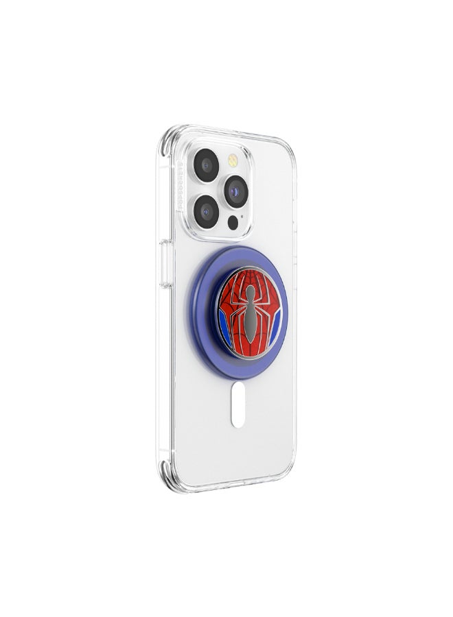 POPSOCKETS MagSafe PopGrip Licensed | Magnetic Phone Grip & Stand, Strong Magnet, for iPhone 15/14/13/12 & MagSafe Cases, Included Adapter Ring for non-MagSafe Phones & Cases - Peter Parker Suit  - Image 5