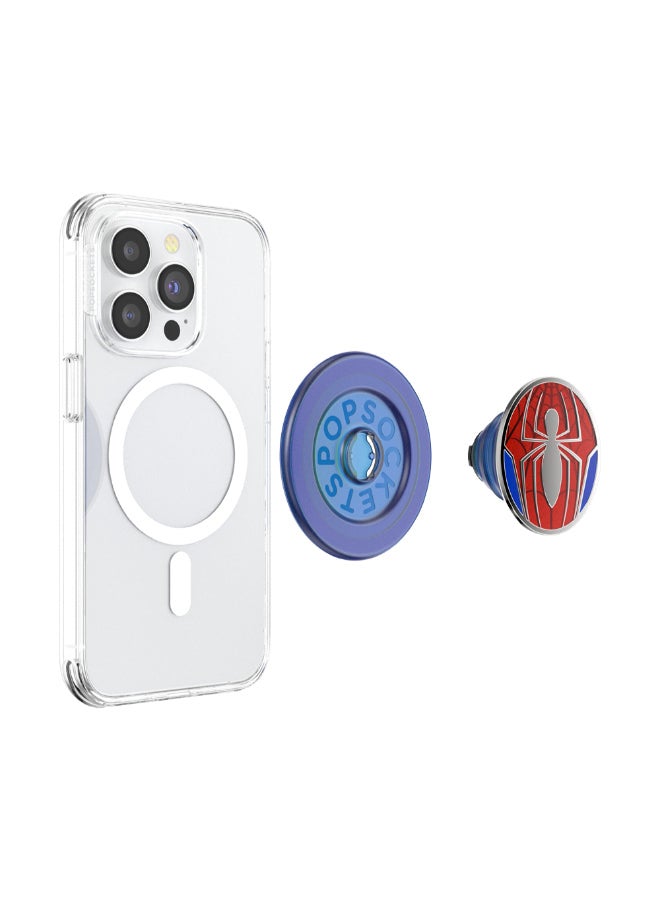 POPSOCKETS MagSafe PopGrip Licensed | Magnetic Phone Grip & Stand, Strong Magnet, for iPhone 15/14/13/12 & MagSafe Cases, Included Adapter Ring for non-MagSafe Phones & Cases - Peter Parker Suit  - Image 4