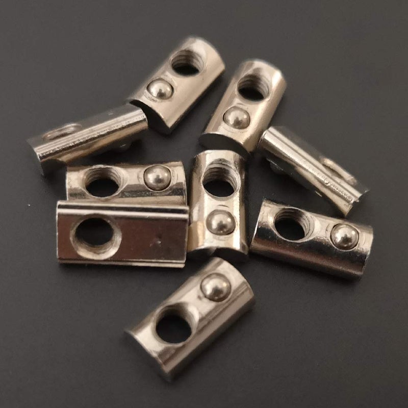 POLISI3D 100-Pack 2020 2040 2060 Roll in Spring Loaded T Nut M5 for 20x20 20 Series Aluminum Extrusions 6mm Slot Aluminum Profile Accessories (m5) - Image 3