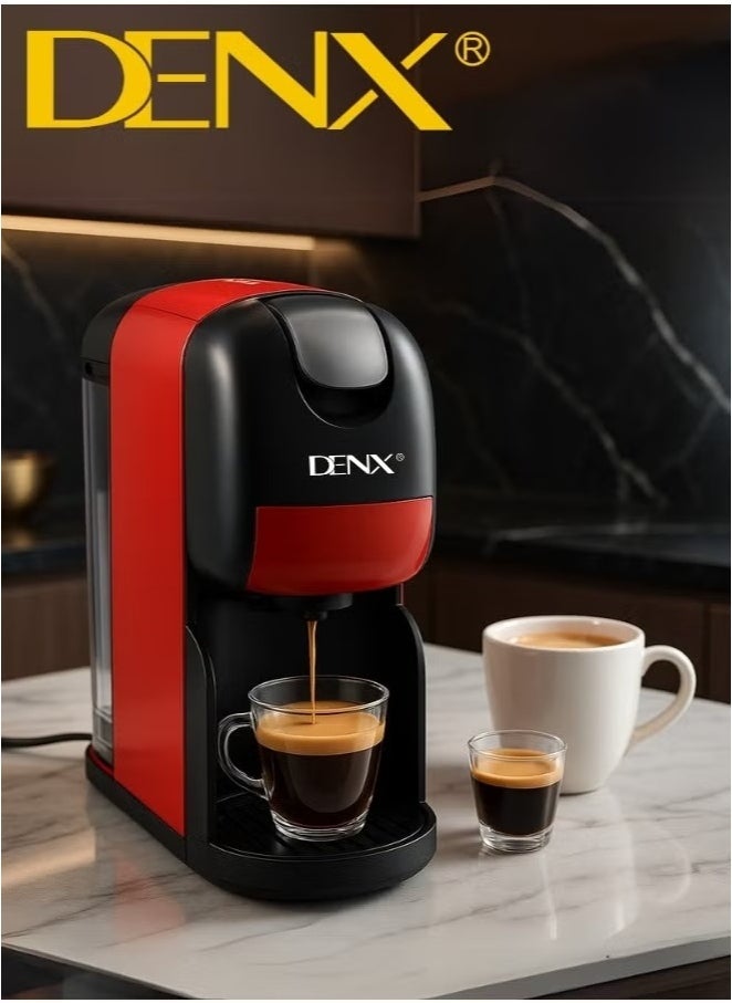 Denx 3-In-1 Capsule Coffee Maker Dx3416 – 20 Bar Pressure, 1400W Power, 1L Tank, Auto Shut-Off, One-Minute Brew, Compatible With Multiple Capsule Types - Image 1