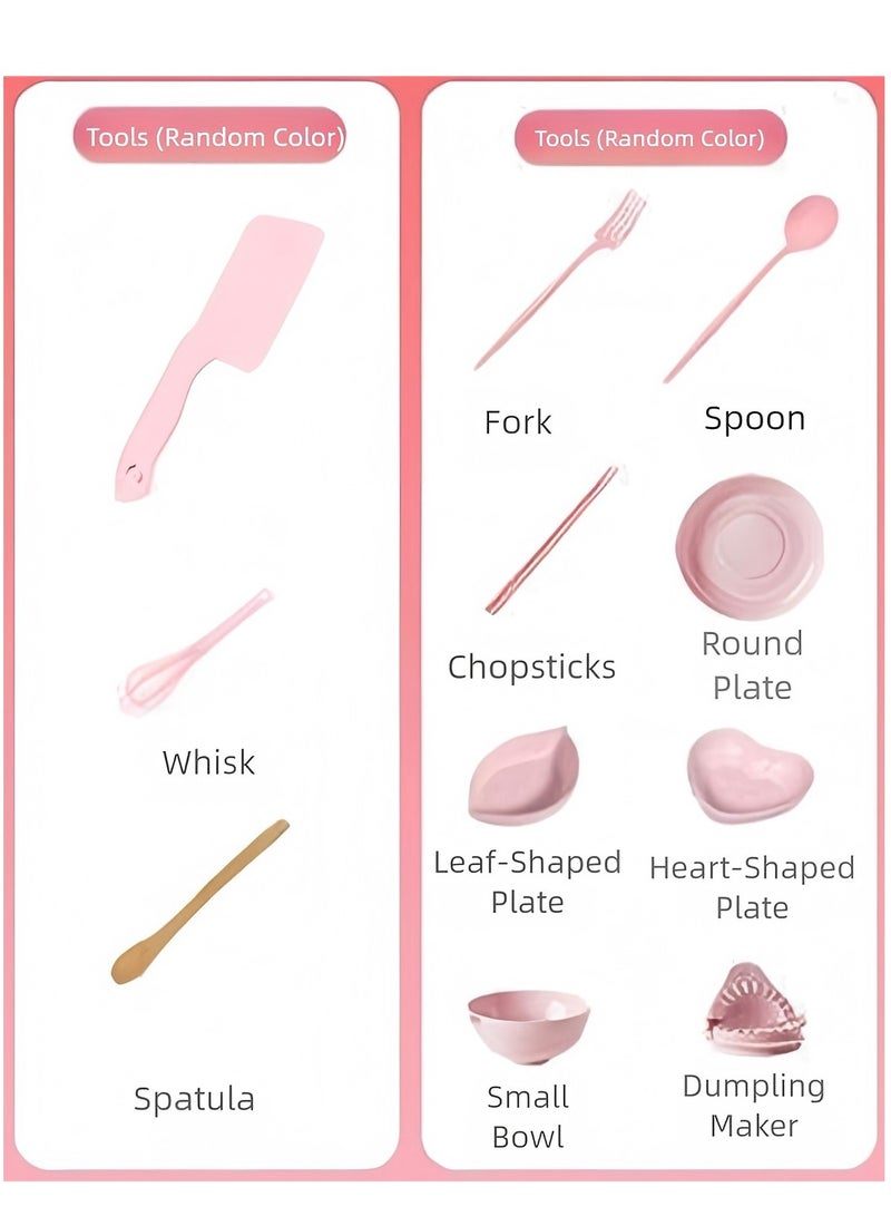 هالاكيدس مجموعات طبخ للأطفال أدوات مطبخ آمنة صغيرة ، صنع طعام حقيقي للأطفال 8-12 فتاة مبتدئة ألعاب تعليمية للطبخ (وردي) - Image 3