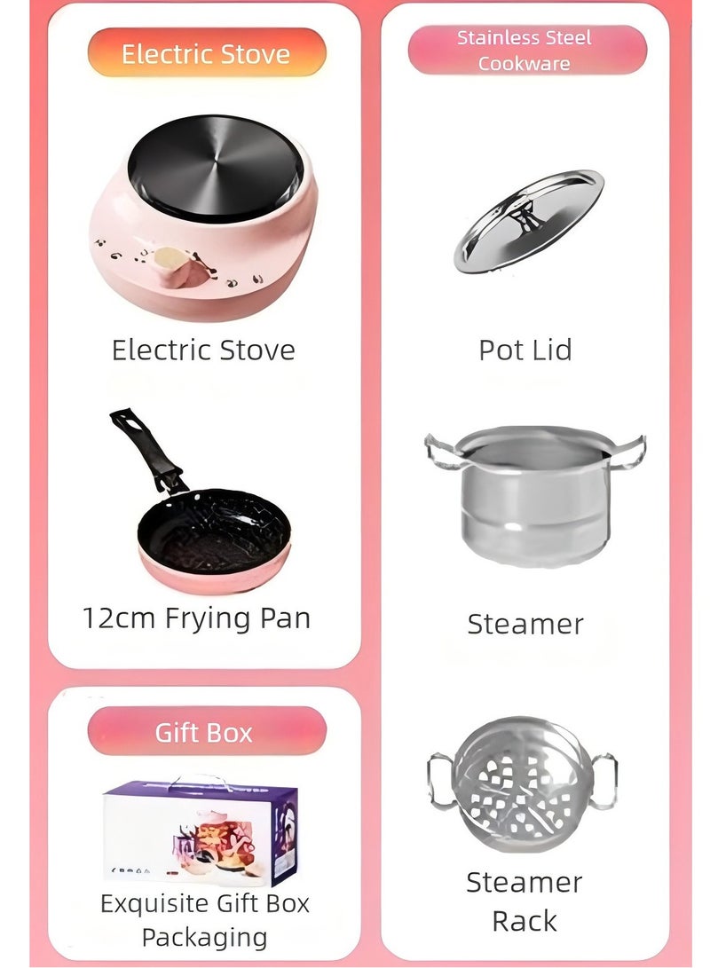 هالاكيدس مجموعات طبخ للأطفال أدوات مطبخ آمنة صغيرة ، صنع طعام حقيقي للأطفال 8-12 فتاة مبتدئة ألعاب تعليمية للطبخ (وردي) - Image 2