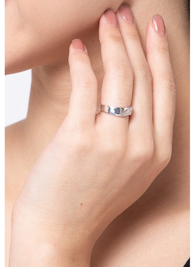 CLARA Pure 925 Sterling Silver Wave Adjustable Ring Gift for Women and Girls | Partial Matte Finish - Image 4