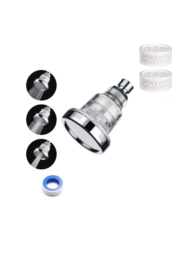 Excefore Filtered Shower Head, 2 in 1 Vitamin C Filtered Fixed Shower Head for Anti Hair Fall and Soft Skin, High Pressure Purifying Hard Water Softener Remove Chlorine and Harmful Substances  - Image 1
