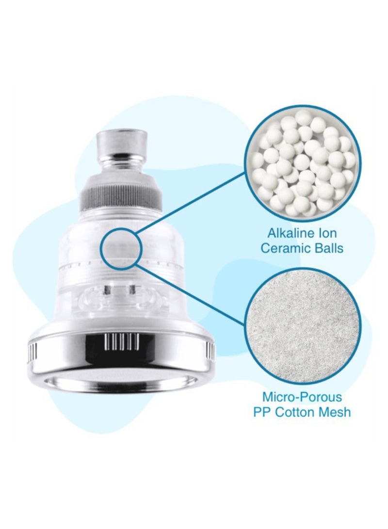 Excefore Filtered Shower Head, 2 in 1 Vitamin C Filtered Fixed Shower Head for Anti Hair Fall and Soft Skin, High Pressure Purifying Hard Water Softener Remove Chlorine and Harmful Substances  - Image 4