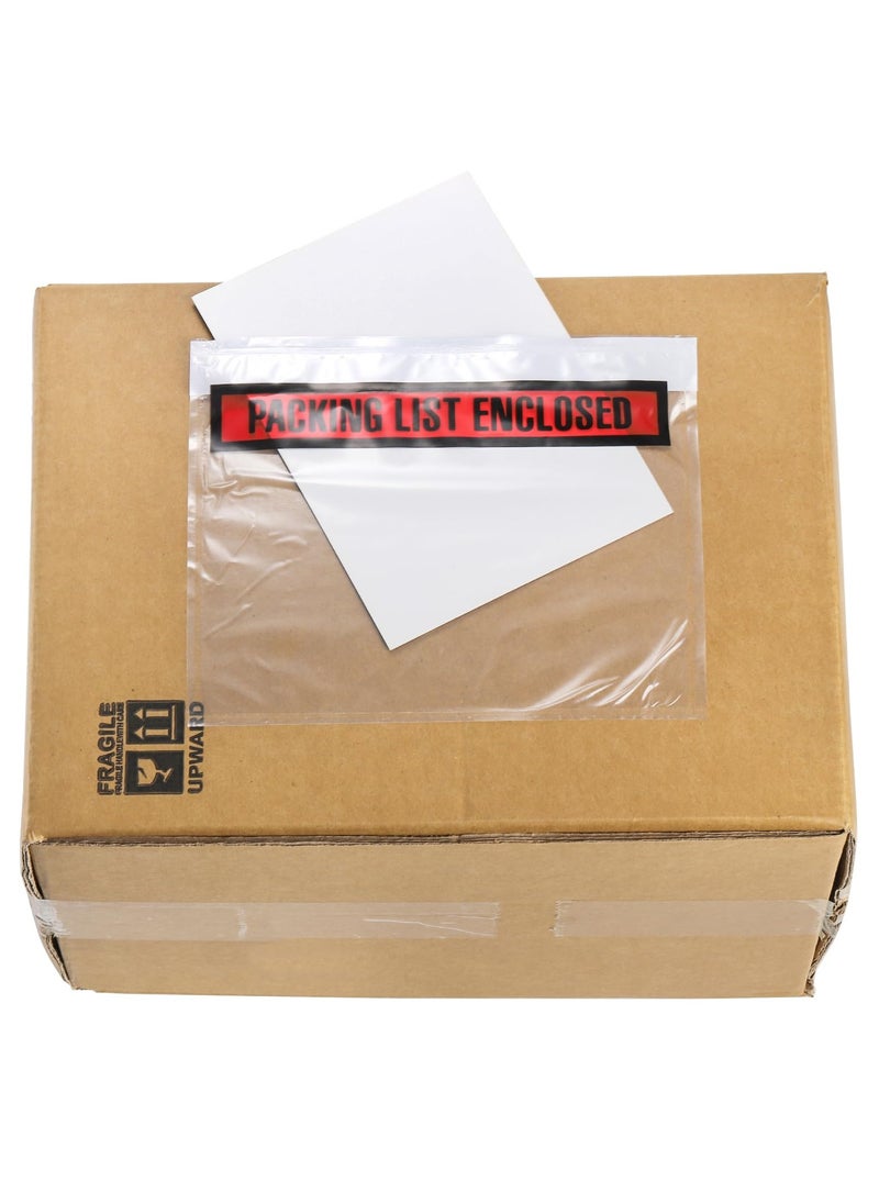 Excefore - 100 Pcs Packing List Envelopes, 150mm x 220mm Clear Adhesive Invoice Packing Slip Envelope Pouches Shipping Label Sleeves Top Loading Packing List Enclosed Bags for Mailing - Image 1