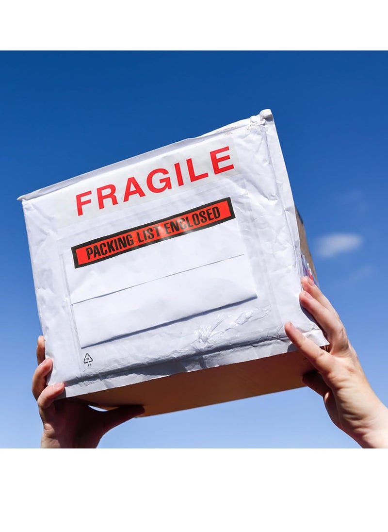 Excefore - 100 Pcs Packing List Envelopes, 150mm x 220mm Clear Adhesive Invoice Packing Slip Envelope Pouches Shipping Label Sleeves Top Loading Packing List Enclosed Bags for Mailing - Image 1