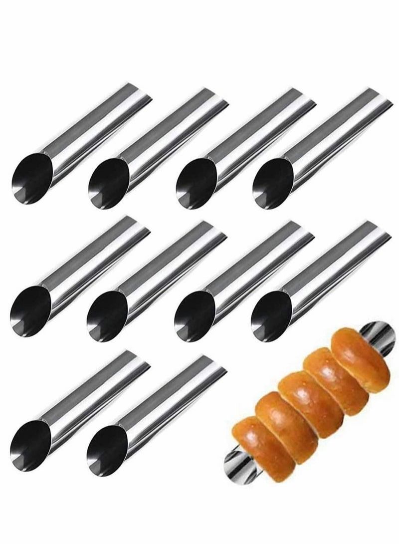 Tubes Molds, Non-stick Cream Horn Molds Stainless Steel Cake Baking Cones Shape Pastry Roll Croissant Mold Pastry Mold Cheese Roll Mould Free Standing for DIY (10Pcs) - Image 1