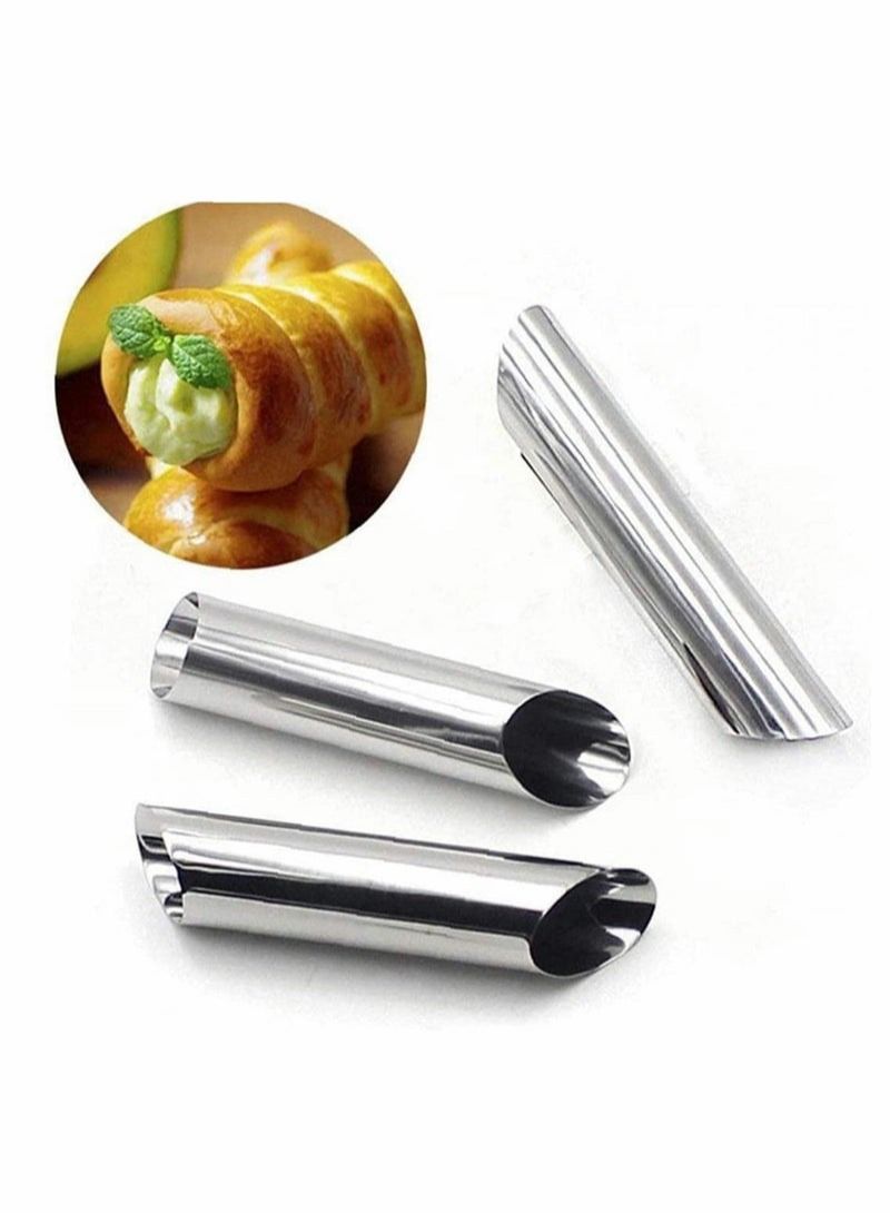 Tubes Molds, Non-stick Cream Horn Molds Stainless Steel Cake Baking Cones Shape Pastry Roll Croissant Mold Pastry Mold Cheese Roll Mould Free Standing for DIY (10Pcs) - Image 4