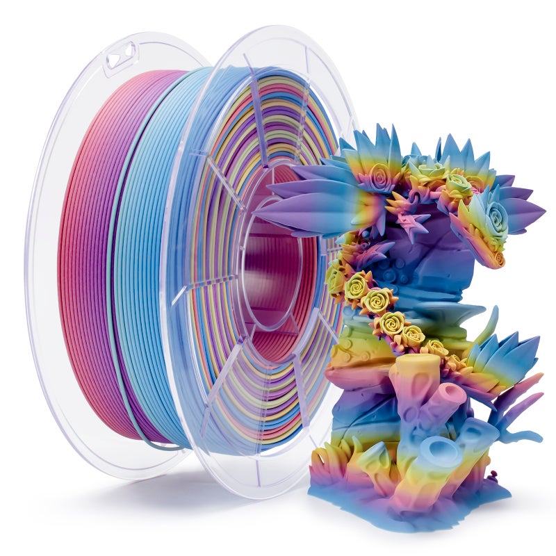 ZIRO VIBRANT CORAL Fast Gradient Matte PLA Filament 1.75mm 1kg/2.2lb Spool, - Image 3