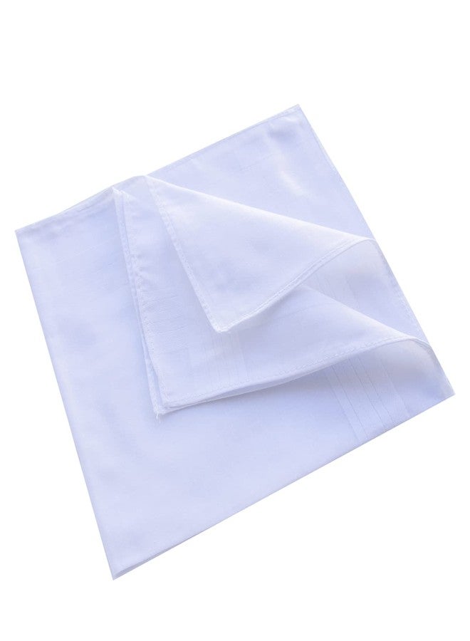 CoCoUSM Mens White Cotton 100% Cotton handkerchiefs Pack New 6PCS, W01-white, 6 PCS - Image 2