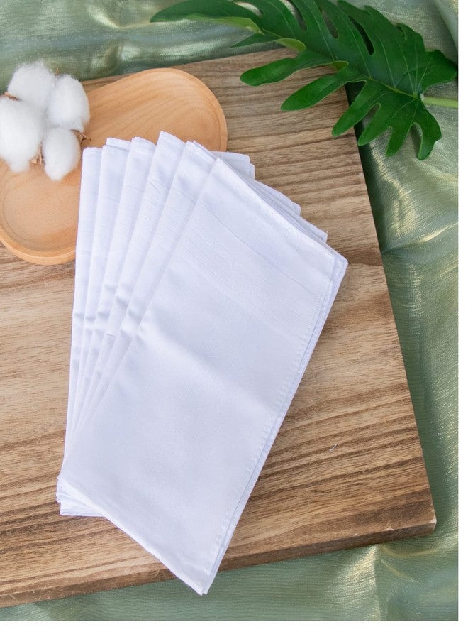 CoCoUSM Mens White Cotton 100% Cotton handkerchiefs Pack New 6PCS, W01-white, 6 PCS - Image 5