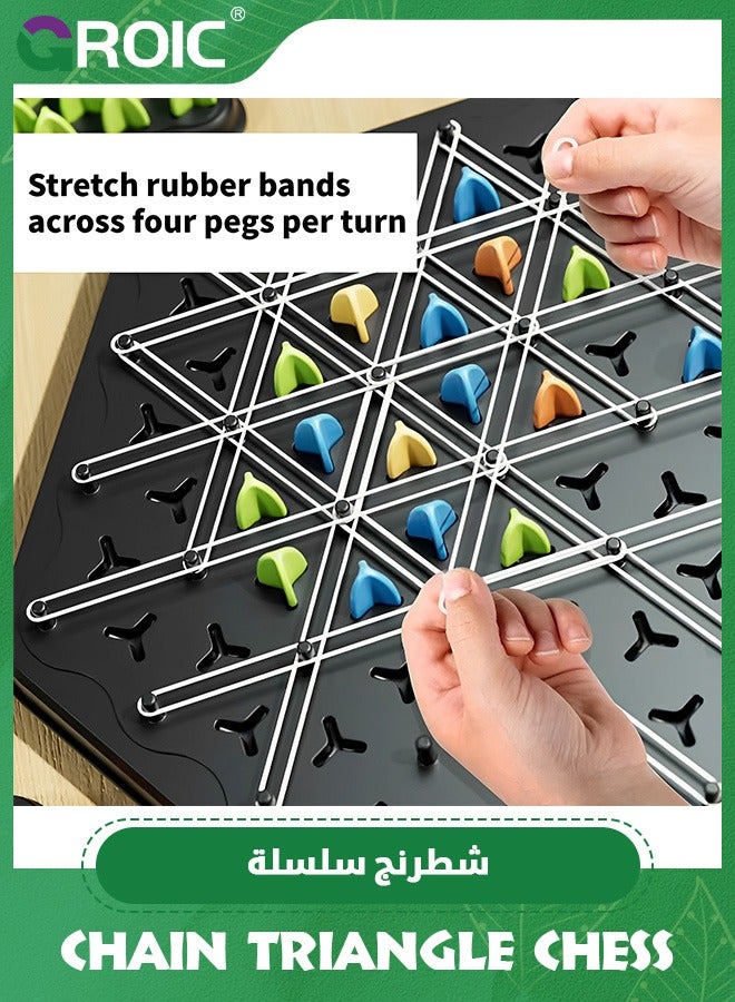 Chain Triangle Chess Game Triggle Board Game,Rubber Band Game,Strategy Board Game for Family Game,Chess Game Set,Nteractive Game for Kids