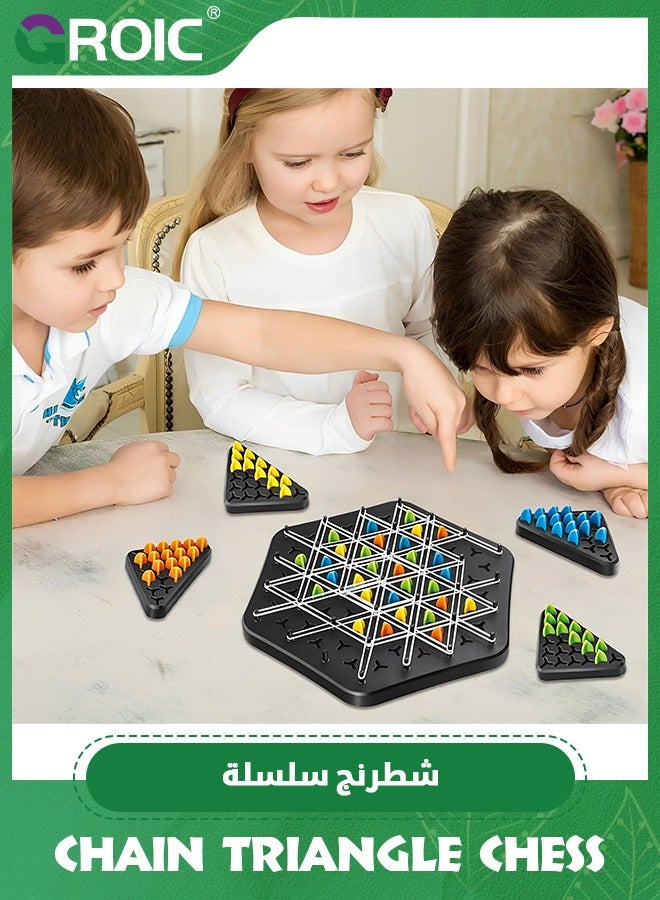 Chain Triangle Chess Game Triggle Board Game,Rubber Band Game,Strategy Board Game for Family Game,Chess Game Set,Nteractive Game for Kids