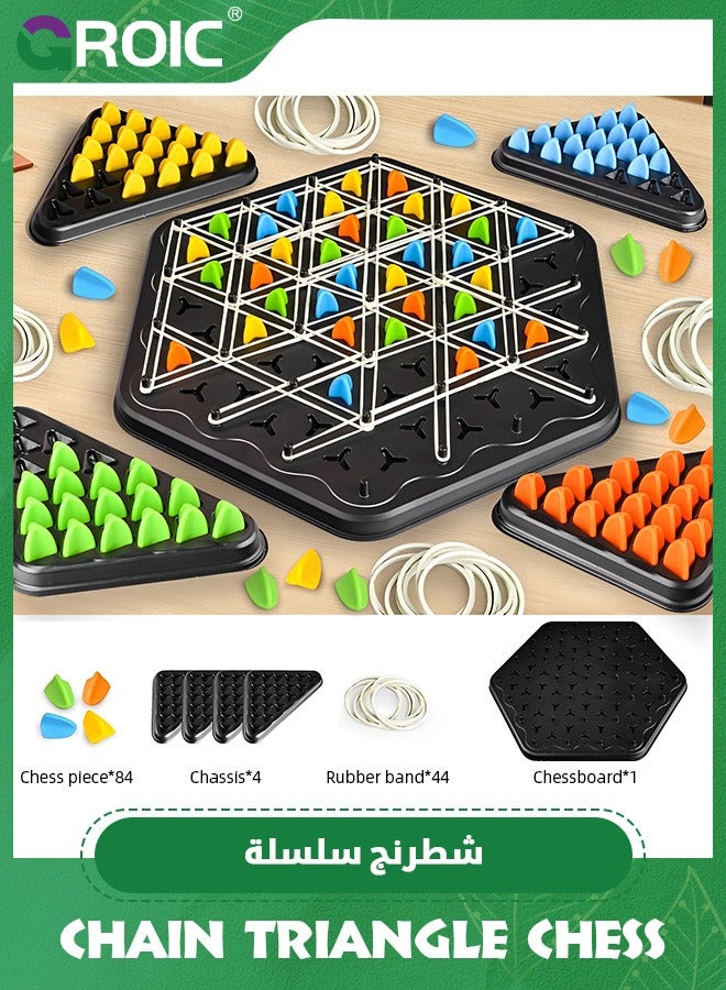 Chain Triangle Chess Game Triggle Board Game,Rubber Band Game,Strategy Board Game for Family Game,Chess Game Set,Nteractive Game for Kids