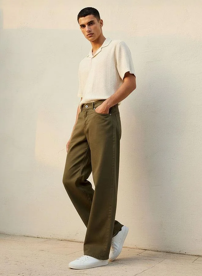 Splash FAV BEIGE Men Baggy Fit Mid Rise Jeans for Men | Best Price UAE