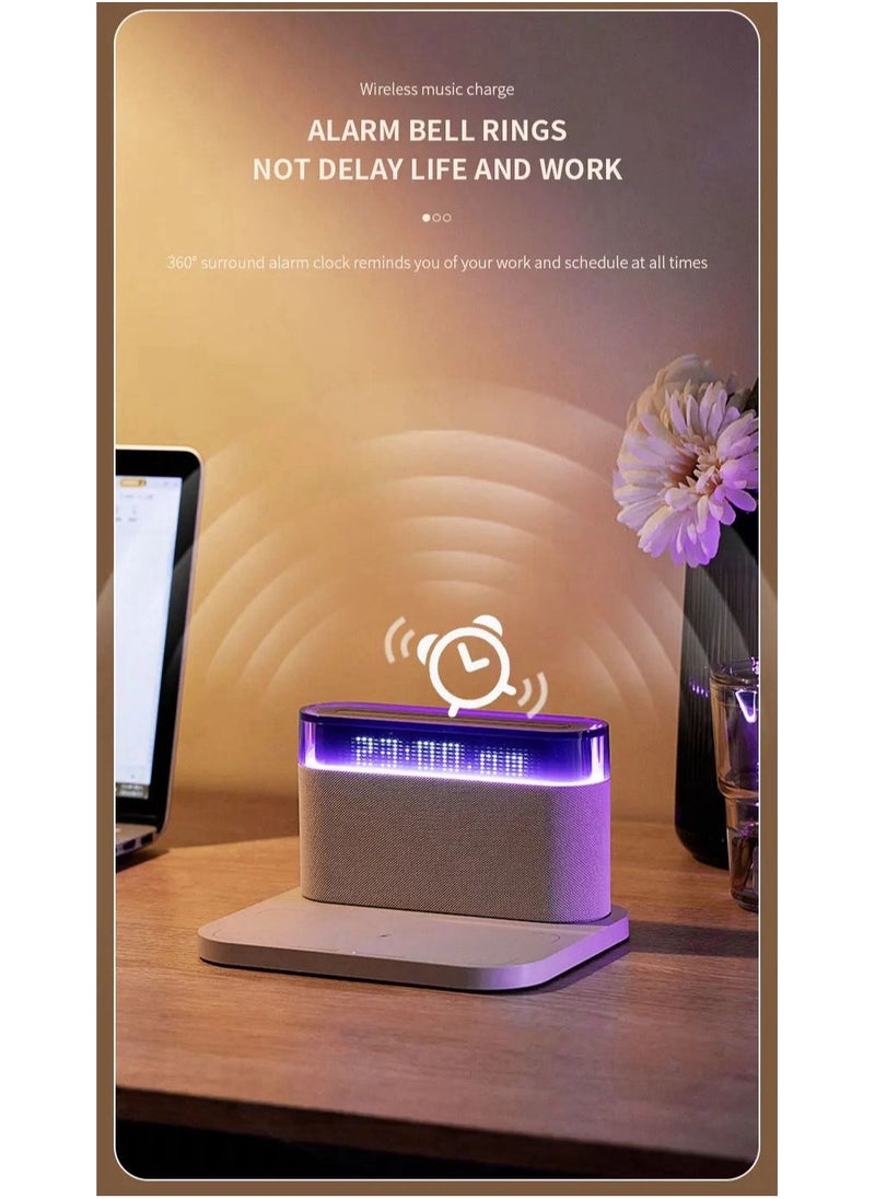 Generic - Wireless Charger with LED Desk Lamp,4 in 1 Wireless Charging Stationg Compatible with iPhone,Airpods,Digital Alarm Clock with Charging Block,Table Lamp Night Light for Bedroom office - Image 1