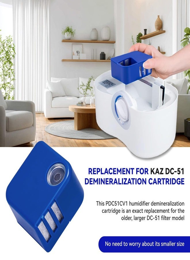 HWEIUA PDC51V1 Demineralization Cartridge Compatible with Vick Humidifier V4600, V5100, VUL575 and Sunbeam696 Only, Humidifier Filter Replacement Effectively Reduce White Dust, Pack of 2, Blue - Image 3