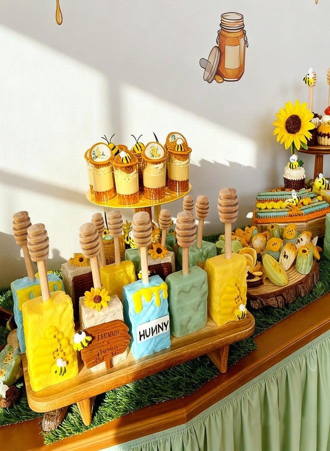 مجموعة كوليكت هول المكونة من 24 كيسًا لحلويات رايس كريسبي مع أعواد عسل، أكياس كيكسيكل مزينة بفيونكات صفراء برباط - مثالية لحفلات استقبال المولود الجديد ذات طابع النحلة، وحفلات الكشف عن جنس المولود، وأعياد الميلاد - Image 3