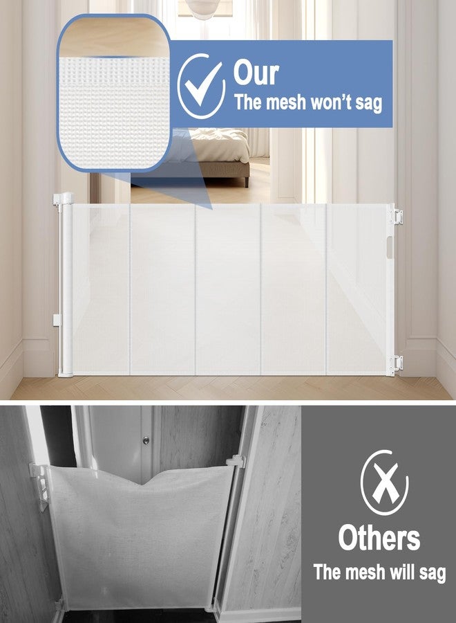 Sair pet Reinforced Retractable Baby Gates with Support Rod 60" Wide Retractable Baby Gate for Stairs Retractable Dog Gate Outdoor Retractable Gate Outdoor Prevent Babies and Pets from Squeezing Under The Gate - Image 3