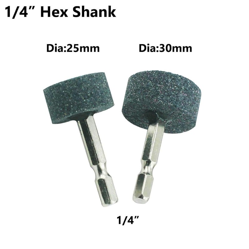 JUNLIXN 10 Pcs Various Shapes Grinding Stones - 1/4" Hex Shank Aluminum Oxide Mounted Sharpening Bits for Drill, Rotary Tool - Image 4