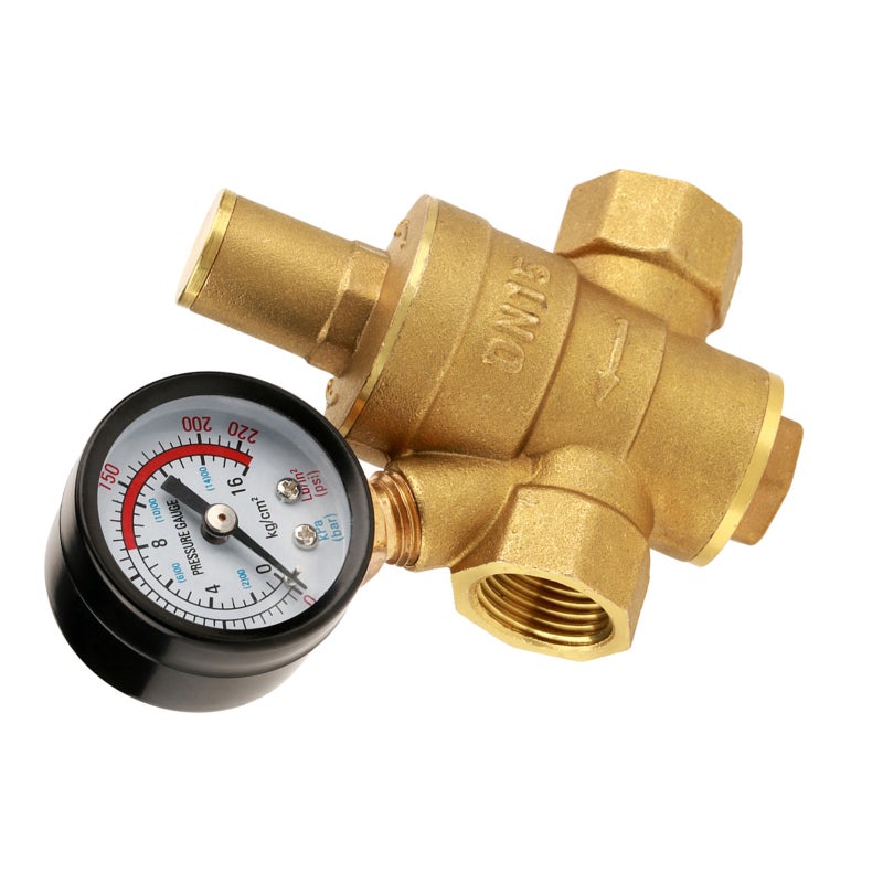 مُنظم ضغط الماء النحاسي: بنية مكبس، مقاومة ضغط تبلغ 1.6 ميجاباسكال - مقبض ضغط قابل للتعديل، تصميم يوفر المساحة لتركيب معدات الماء الصنبور - Image 5