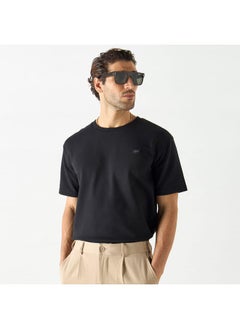 Iconic Iconic Badge Detail Crew Neck T-shirt with Short Sleeves  - Image 1