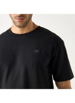 Iconic Iconic Badge Detail Crew Neck T-shirt with Short Sleeves  - Image 4