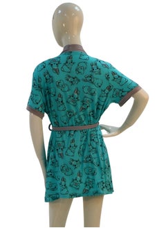 JOANNA JOANNA Women's Short Sleeve Robe Cami & Trouser 3 Pieces Set  Sleepwear with Removable Waist Belt, Teal  - Image 5