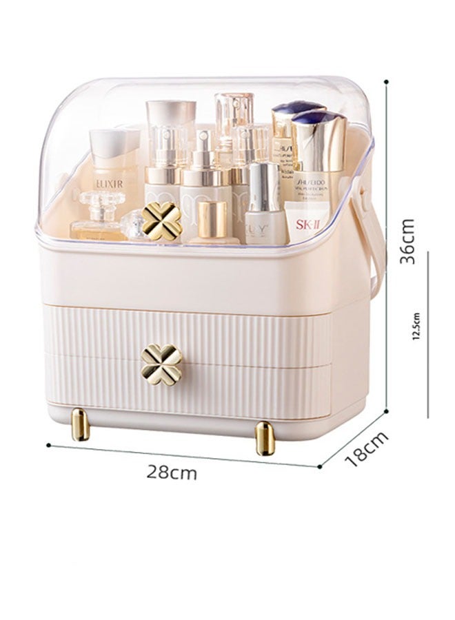 NKX Dust Proof Cosmetic Make Up Storage Organizer with White Cosmetic stand Box  - Image 3