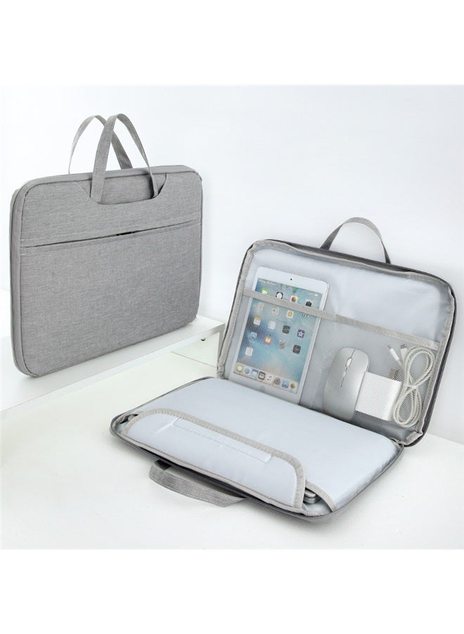 حقيبة كمبيوتر محمول مقاس 13.3 بوصة، مقاومة للماء والخدش، سهلة الحمل، مناسبة للنساء والرجال، لون رمادي - Image 2