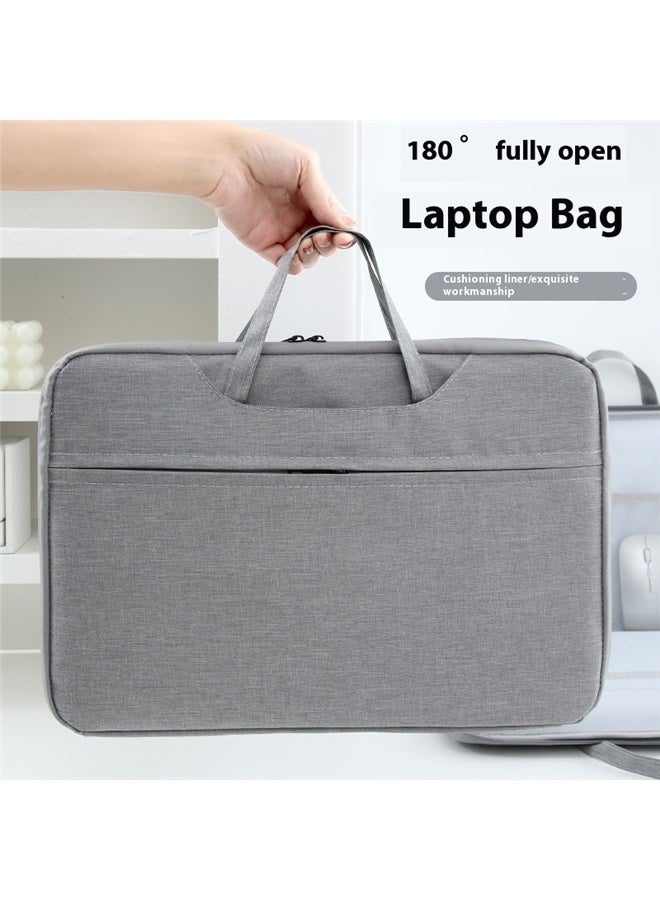 حقيبة كمبيوتر محمول مقاس 13.3 بوصة، مقاومة للماء والخدش، سهلة الحمل، مناسبة للنساء والرجال، لون رمادي - Image 3