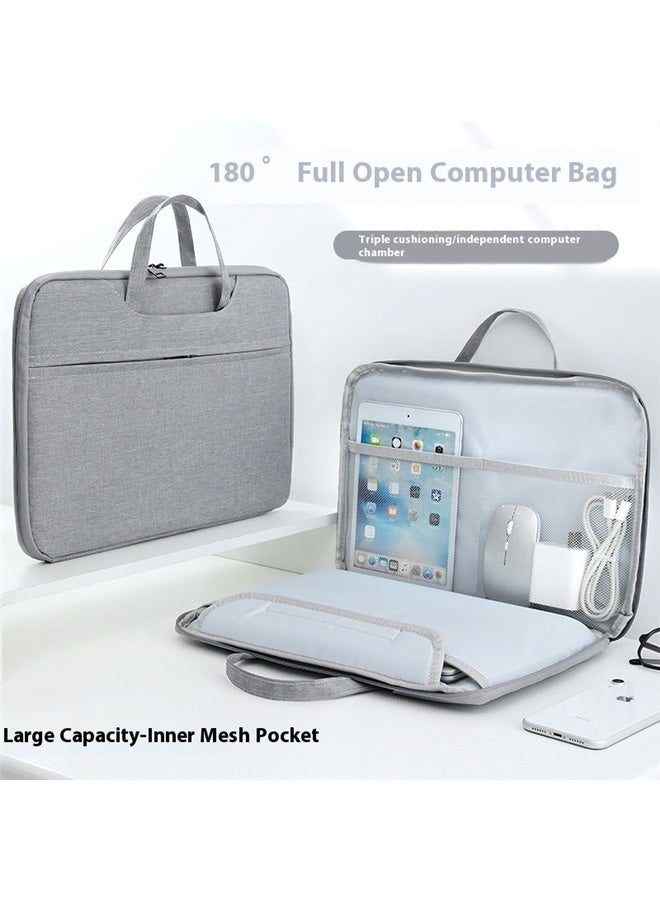 حقيبة كمبيوتر محمول مقاس 13.3 بوصة، مقاومة للماء والخدش، سهلة الحمل، مناسبة للنساء والرجال، لون رمادي - Image 4