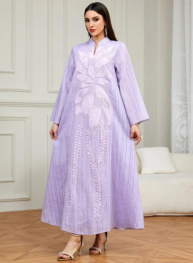 Take Two Purple Sequin Embellished A-Line Jalabiya