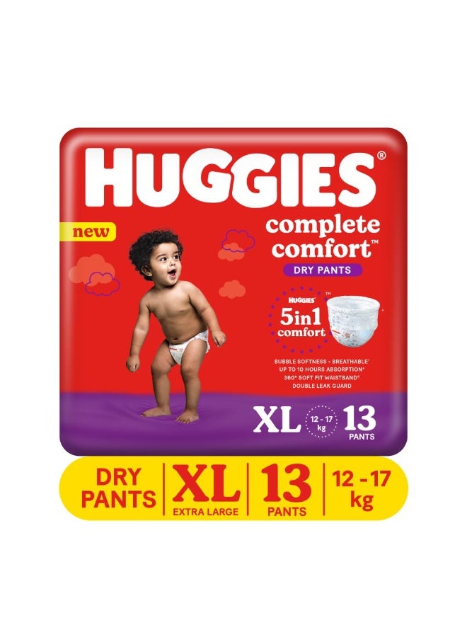 Huggies Complete Comfort Dry Pants Extra Large (XL) Size Baby Diaper Pants, 13 count, with 5 in 1 Comfort - Image 1
