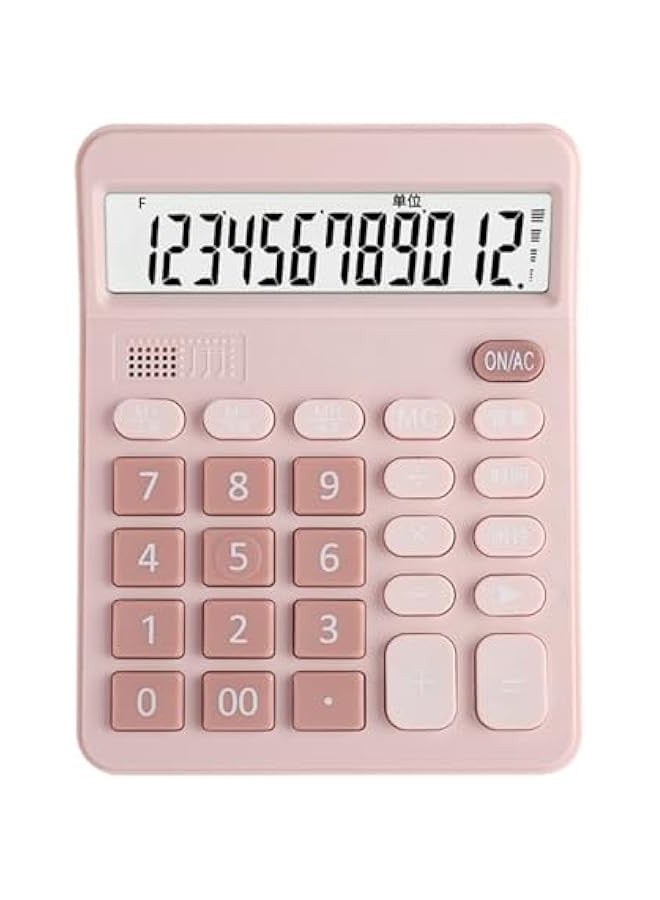 Standard Function Basic Calculator, 12-Digit Desktop Calculator, Mini Compact, Big Numbers, Solar Battery Two Power, Quick Response, for Home, Office, Primary, Secondary, College