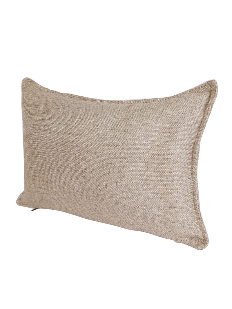 The Conversion Set of 2 Decorative sham/Baby/Rectangle Premium Jute Natural Feel Beige, 2 pc Baby Pillow Cover - 12"x18" - Image 3