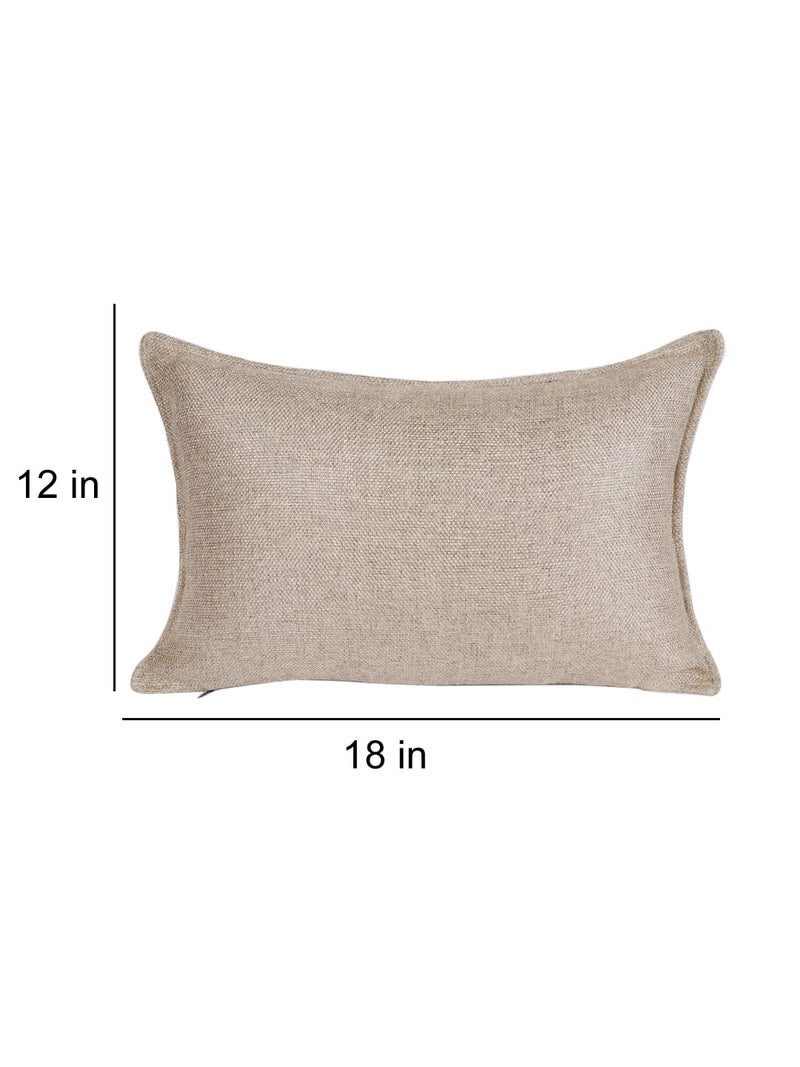 The Conversion Set of 2 Decorative sham/Baby/Rectangle Premium Jute Natural Feel Beige, 2 pc Baby Pillow Cover - 12"x18" - Image 4