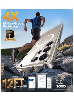 TORRAS Magnetic Shockproof for Samsung Galaxy S25 Ultra Case, [Fit for MagSafe][4X Mil-Grade Protection][Anti-Yellowing] Magnetic Slim Clear Case for Samsung S25 Ultra Case, Diamond Clear  - Image 2