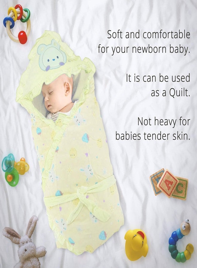 Pokory Soft Baby Wrapper Luxury Winter Quilt & Sleeping Bag for Newborns 0-12 Months Warm, Cozy Cover for Boys & Girls Yellow - Image 3