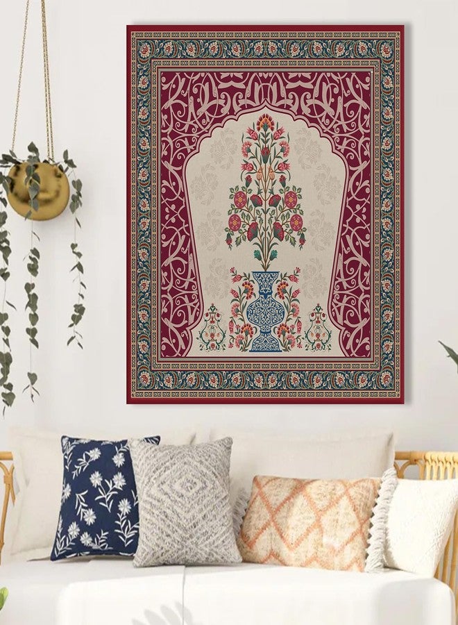 PAPER PLANE DESIGN kalamkari paintings canvas art Indian ethnic traditional wall art large size for living room decor. (24 X 24 Inches, A) - Image 2